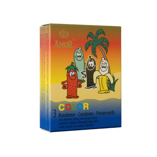 Amor Color színes óvszer (3 db)
