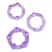 Stay Hard péniszgyűrű szett, 3 méretben, 3,1 - 3,8 cm, rugalmas, lila