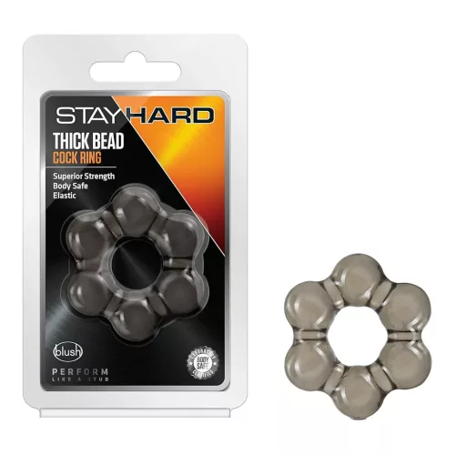 Stay Hard péniszgyűrű, 1,9 cm, rugalmas, fekete, erekciótartó