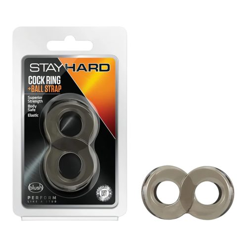 Stay Hard pénisz- és heregyűrű, 1,9 cm belső átmérő, rugalmas, fekete