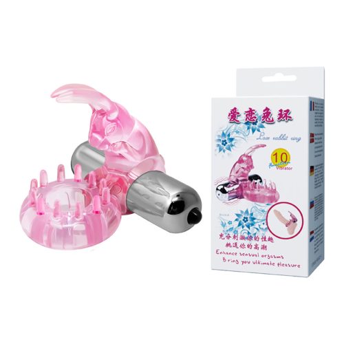 Vibrátoros péniszgyűrű, csiklóizgatós, rózsaszín, 10 funkciós, elemes