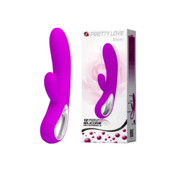   Pretty Love Elmer szilikon vibrátor csiklóizgatóval (lila)