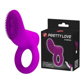   Pretty Love Cobra padlizsánlila, szilikon vibrációs péniszgyűrű