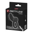 Pretty Love Cobra fekete, szilikon vibrátoros péniszgyűrű