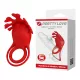 Pretty Love vibrátoros pénisz- és heregyűrű, piros, szilikon, akkus
