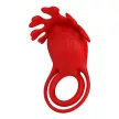 Pretty Love vibrátoros pénisz- és heregyűrű, piros, szilikon, akkus