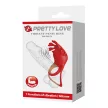 Pretty Love vibrátoros pénisz- és heregyűrű, piros, szilikon, akkus
