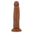 Pretty Love Keon élethű dildó húzogatható bőrrel - barna (21,4 cm)