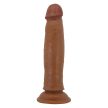 Pretty Love Keon élethű dildó húzogatható bőrrel - barna (21,4 cm)