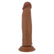Pretty Love Keon élethű dildó húzogatható bőrrel - barna (21,4 cm)