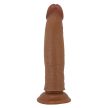Pretty Love Keon élethű dildó húzogatható bőrrel - barna (21,4 cm)