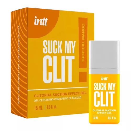 INTT Suck My Clit csiklóizgató gél, szívó, vibráló hatás - mangó (15 ml)