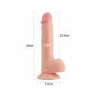 Lovetoy Dual-Layered kétrétegű dildó herékkel (22 cm, testszínű)