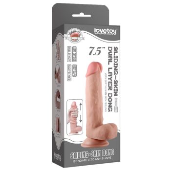   Lovetoy Sliding Skin tapadókorongos húzogatható dildó (20 cm)