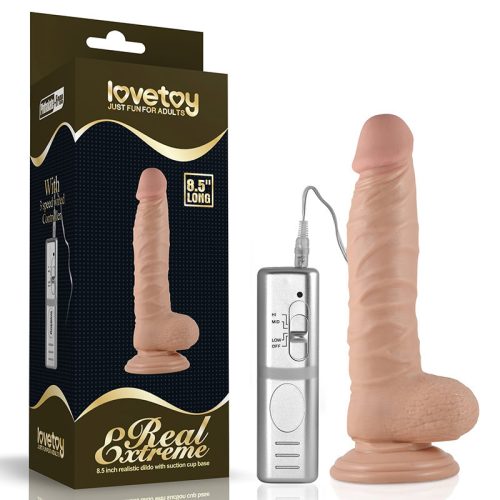 Lovetoy Real Extreme letapasztható dildó vibrációval (21,5 cm)