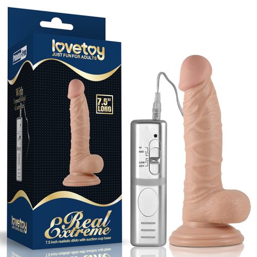 Lovetoy Real Extreme realisztikus dildó vibrációval (19 cm)
