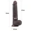 Lovetoy Sliding Skin kétrétegű dildó (23 cm, barna)