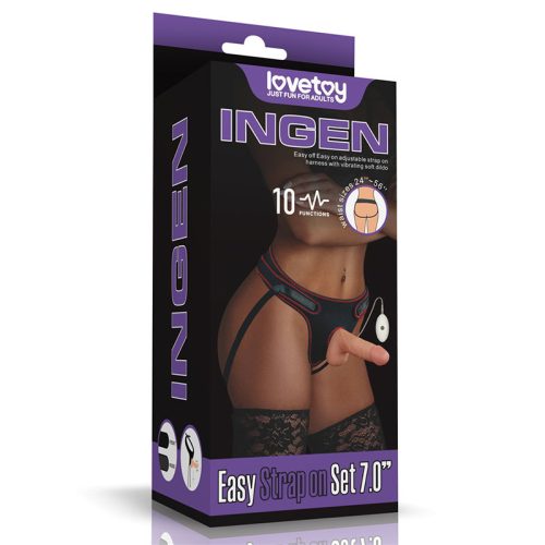 Lovetoy felcsatolható vibrátor hámmal (16 cm)