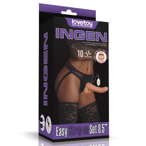 Lovetoy felcsatolható vibrátor hámmal (19,5 cm)