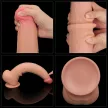 Lovetoy Sliding Skin tapadókorongos kétrétegű dildó (34 cm, natúr)