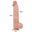 Lovetoy Sliding Skin nagy méretű élethű dildó (36 cm, natúr)