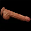 Lovetoy Sliding Skin kétrétegű tapadótalpas dildó (29 cm, barna)