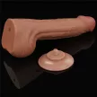 Lovetoy Sliding Skin kétrétegű tapadótalpas dildó (29 cm, barna)