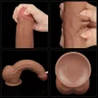 Lovetoy Sliding Skin kétrétegű tapadótalpas dildó (29 cm, barna)