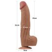 Lovetoy Sliding Skin tapadókorongos dildó (31 cm, barna)