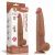 Lovetoy Sliding Skin tapadókorongos kétrétegű dildó (34 cm, barna)