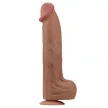 Lovetoy Sliding Skin nagy méretű élethű dildó (36 cm, barna)