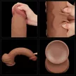 Lovetoy Sliding Skin nagy méretű élethű dildó (36 cm, barna)