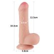 Lovetoy Sliding Skin kétrétegű letapasztható dildó (18 cm, natúr)