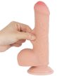 Lovetoy Sliding Skin kétrétegű letapasztható dildó (18 cm, natúr)