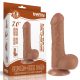 Lovetoy Sliding Skin kétrétegű letapasztható dildó (18 cm, barna)