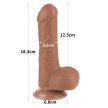 Lovetoy Sliding Skin kétrétegű letapasztható dildó (18 cm, barna)