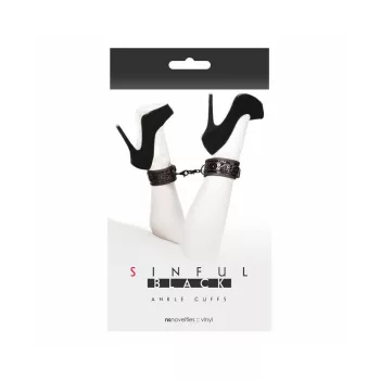 NS Novelties Sinful csatos lábbilincs (fekete)