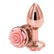 Rear Assets fém anál plug, rosegold, rózsa dísz talp (kicsi)