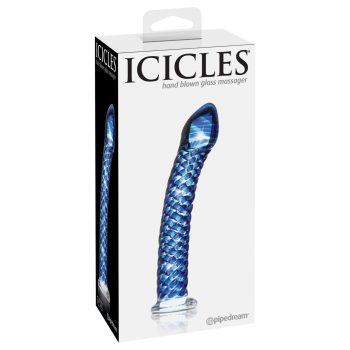 Pipedream Icicles No. 29 kék spirálos üvegdildó