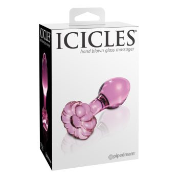 Pipedream Icicles No. 48 virágos üveg anál kúp (pink)