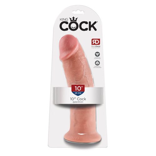 King Cock tapadókorongos élethű dildó (25 cm, natúr)