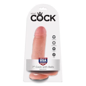 Pipedream King Cock dildó herékkel (19 cm, natúr)