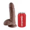 Pipedream King Cock dildó herékkel (19 cm, barna)