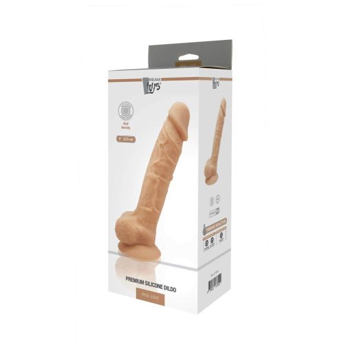 Real Love Dream Toys prémium szilikon dildó herékkel (22,9 cm)