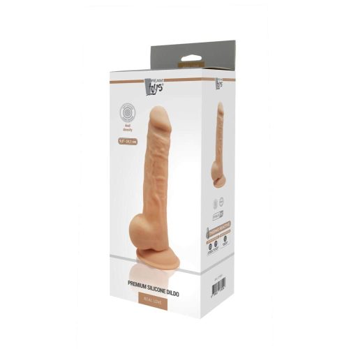 Real Love Dream Toys prémium szilikon dildó herékkel (24 cm)