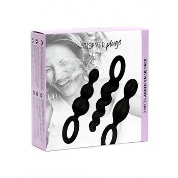 Satisfyer Plugs anál dildó tréner szett - fekete