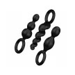 Satisfyer Plugs anál dildó tréner szett - fekete