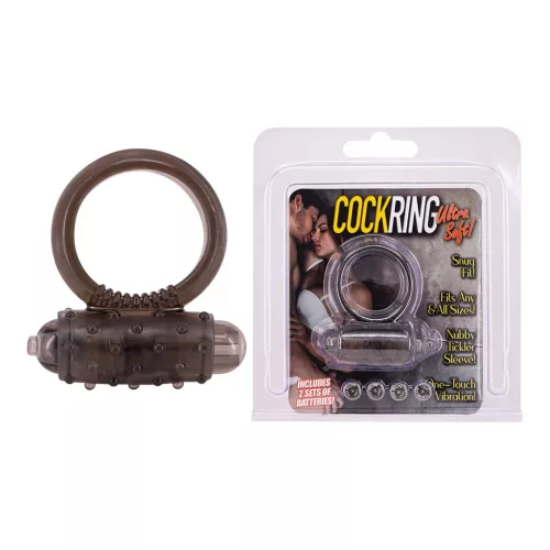 Cockring csiklóizgatós, szilikon péniszgyűrű vibrációval (fekete)