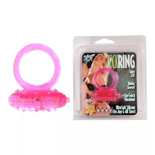 Cockring csiklóizgatós, szilikon péniszgyűrű vibrációval (pink)