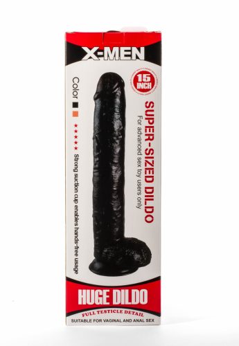 X-Men szuper méretű fekete dildó (38 cm)